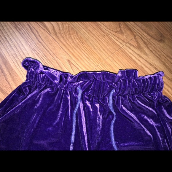 SHEIN Purple Velvet Shorts - Picture 3 of 7